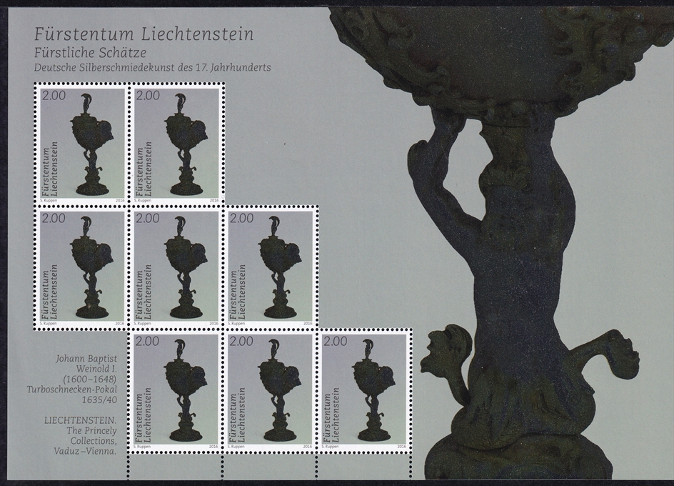 Liechtenstein 2016 "Fürstliche Schätze" 8er Bogen CHF 2.00er postfrisch ** - frankaturgültig FL