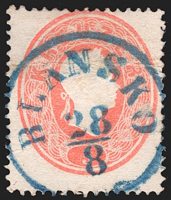 Österreich 1860/61 - 5 Kreuzer ANK Nr. 20 gestempelt Vollstempel BLANSKO in blau