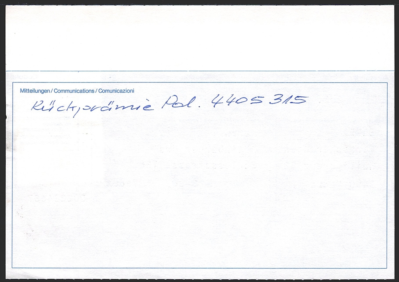 Liechtenstein, Freimarken, Nr.843, auf Postanweisung, gestempelt VADUZ – Bild 2
