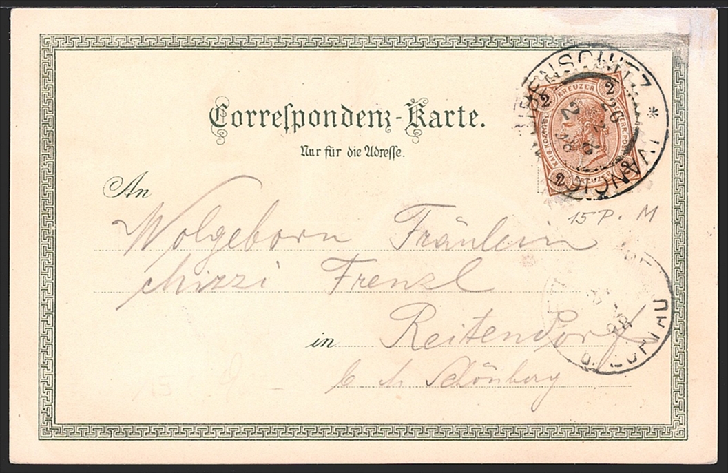 Lithographien, Diverse ehemalige Österreichische Gebiete, Gruss aus EIBENSCHÜTZ, 4 Bilder, 1898 – Bild 2