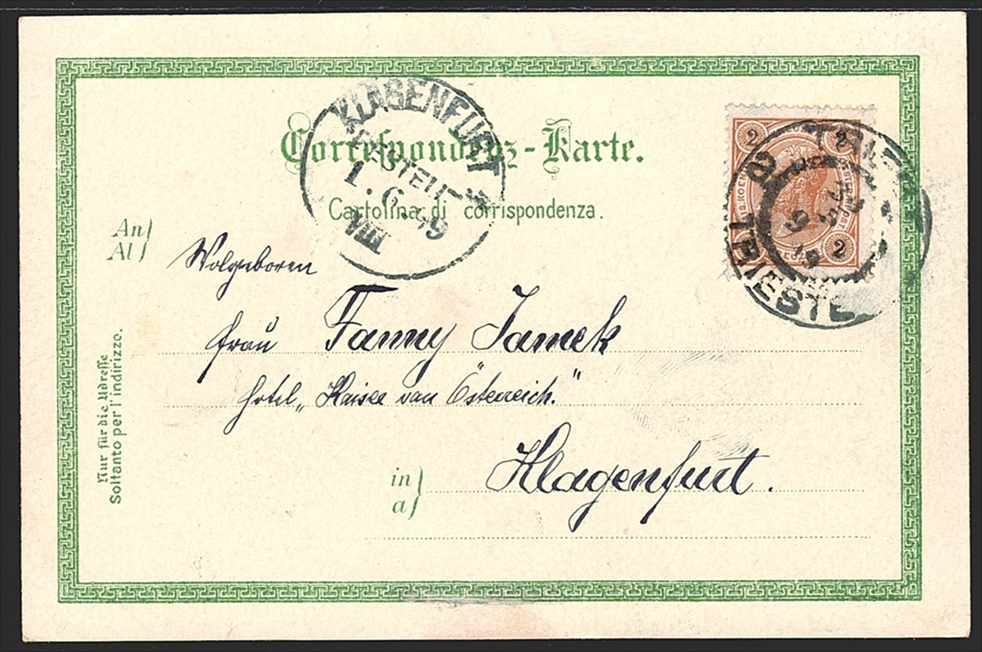Lithographien, Diverse ehemalige Österreichische Gebiete, Un Saluto da TRIESTE, 1 Bild, 1899 – Bild 2