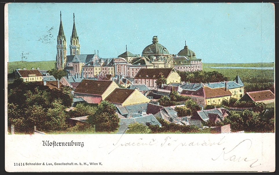 Lithographien, Niederösterreich, Gruss aus KLOSTERNEUBURG, 1 Bild, 1909