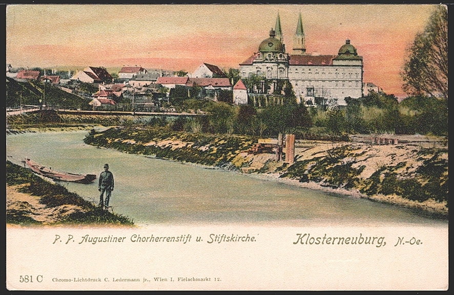 Lithographien, Niederösterreich, Gruss aus KLOSTERNEUBURG, 1 Bild, um 1900, nicht gelaufen