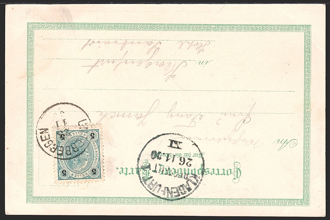 Lithographien, Österreich, Kärnten, Gruss aus UNTERBERGEN, 2 Bilder, 1900 – Bild 2