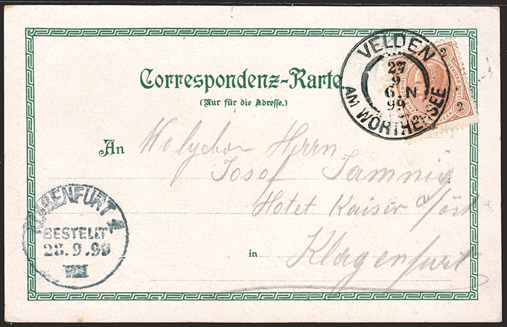 Lithographien, Österreich, Kärnten, Gruss aus VELDEN, 3 Bilder, 1899 – Bild 2