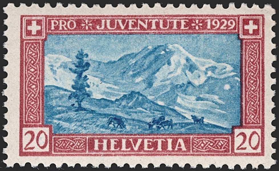 Schweiz, Abarten, Pro Juventute, Nr.51.3.01, Retouche in der unteren Ecke