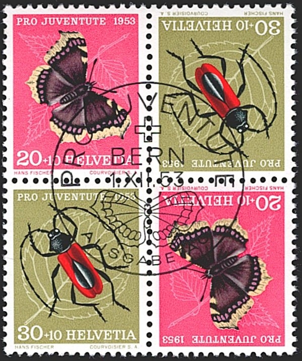 Schweiz, Zusammenhängende Werte, Pro Juventute, Nr.41/ll, ET-Stempel, mit Gummi **