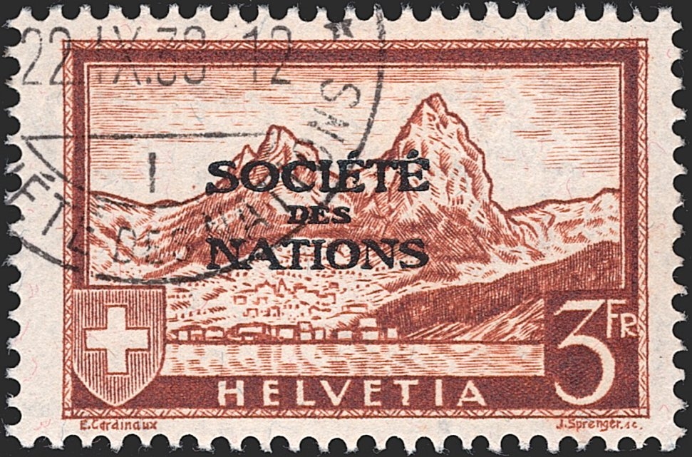 Schweiz, Ämter, SDN, Nr.56, Mythen, Bogeneckrand, sauber gestempelt