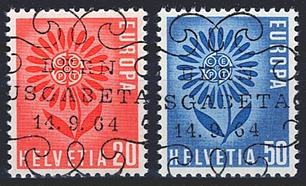 Schweiz, Freimarken, Nr. 410 bis 411, ET Vollstempel