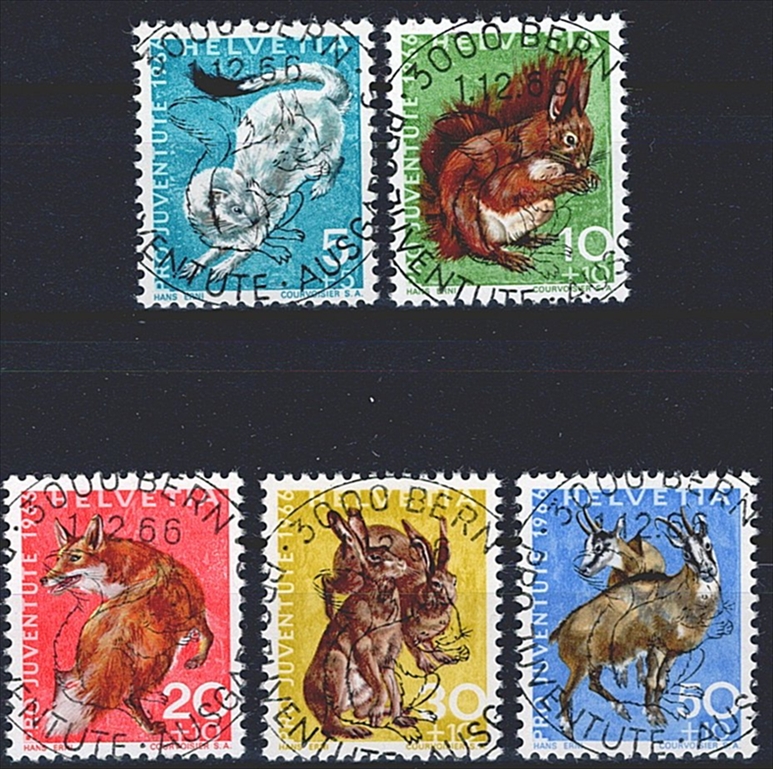 Schweiz, Pro Juventute, Nr.215-219, ET-Voll-Stempel, mit Gummi *