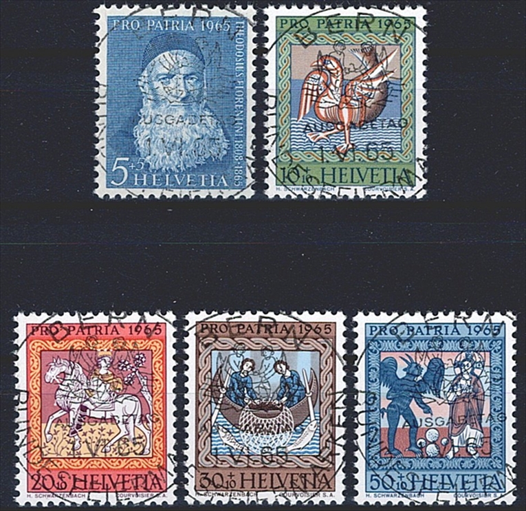 Schweiz, Pro Patria, Nr.123-127, ET--Voll-Stempel, mit Gummi **
