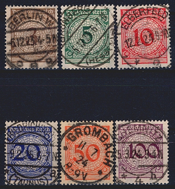 Deutschland, Deutsches Reich, Freimarken, Nr.338-343, komplette Serie, Vollstempel