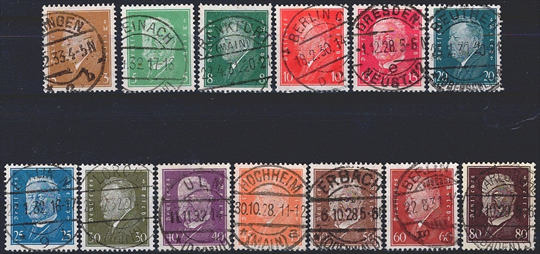 Deutschland, Deutsches Reich, Freimarken, Nr.410-422, komplette Serie, Vollstempel