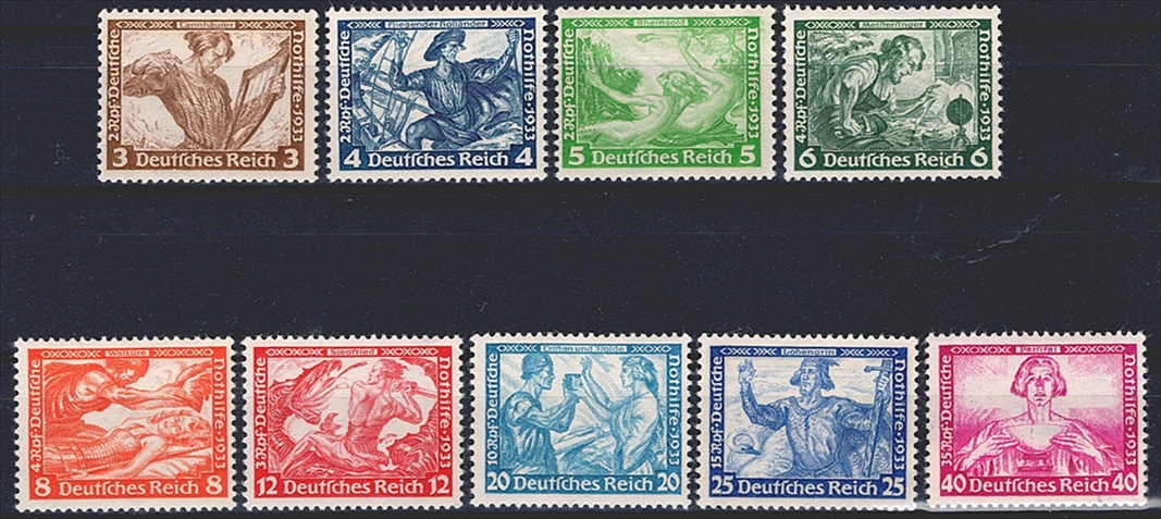 Deutschland, Deutsches Reich, Nothilfe, Nr.499-507, komplette Serie