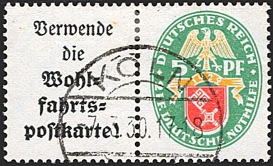 Deutschland, Deutsches Reich, Nothilfe, W 34, sauber gestempelt