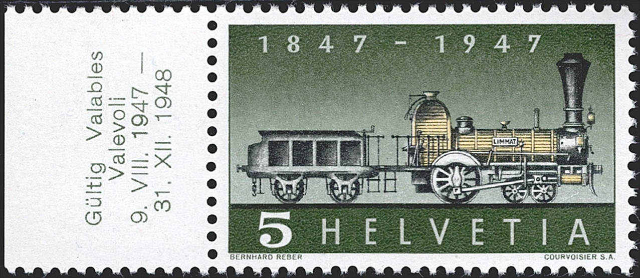 Schweiz, Abarten, Freimarken, Nr.277.4.01a, Rasterfehler "Y" unter dem Dampfzylinder