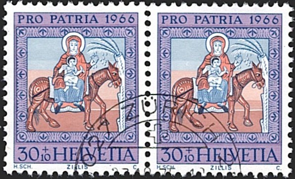 Schweiz, Abarten, Pro Patria, Nr.131.3.01, Retouche im Himmel links vom Kind, gestempelt ZÜRICH