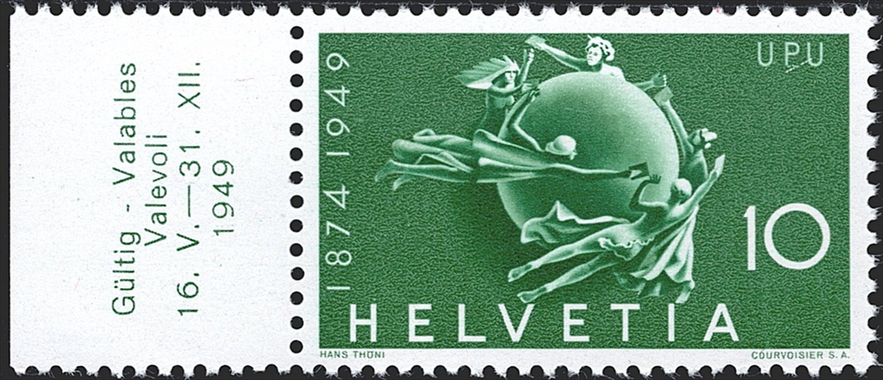 Schweiz, Abarten,Freimarken, Nr.294.4.01, Rasterfehler "Y" in UPU