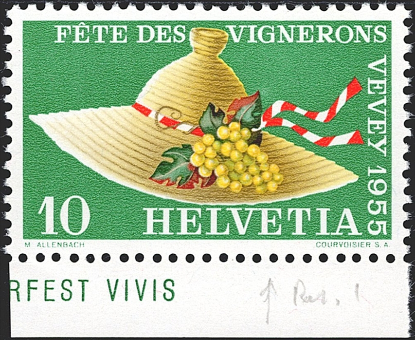 Schweiz, Abarten,Freimarken, Nr.321.3.01b, Retouche rechts vom Hut