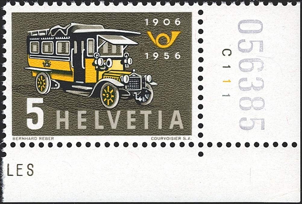 Schweiz, Abarten,Freimarken, Nr.324.3.02, Retouche über 19 von 1956
