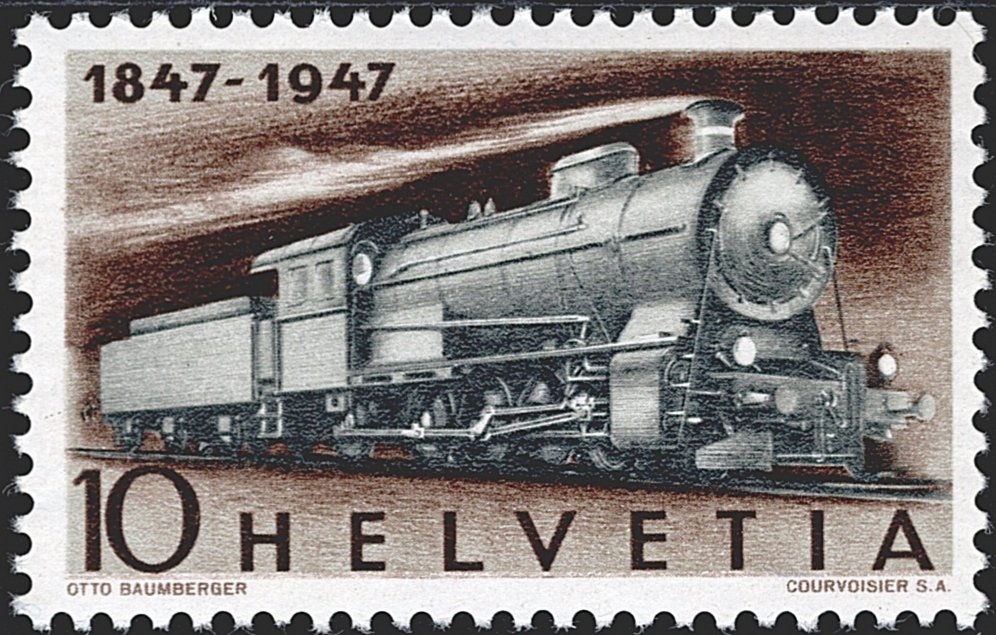 Schweiz, Freimarken, Nr.278b, 10Rp.blauschwarz