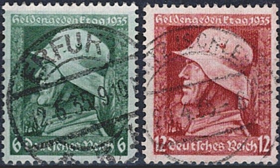 Deutschland, Deutsches Reich, Heldengedenktag, Nr.569x-570x, senkrechte Gummierung, gestempelt
