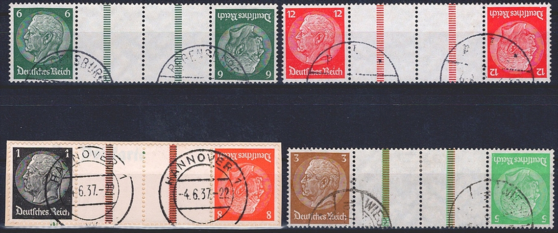 Deutschland, Deutsches Reich, Hindenburg, KZ 22.2-KZ 25, gestempelt