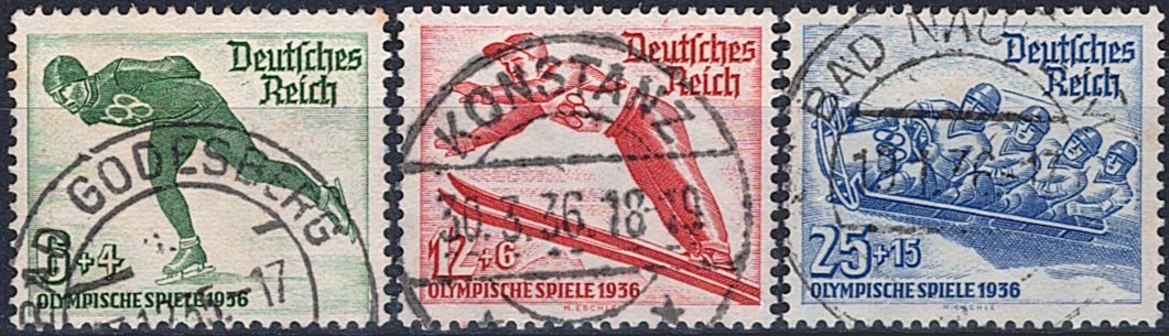 Deutschland, Deutsches Reich,Olympiade, Nr.600-602, komplette Serie, sauber gestempelt