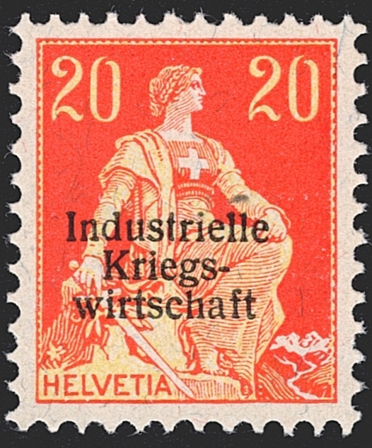 Schweiz, Dienst, IKW, 20Rp.rotorange, Nr.6, signiert Hertsch