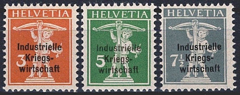 Schweiz, Dienst, IKW, Nr.9-11, Tellknabe, 3 Werte, signiert