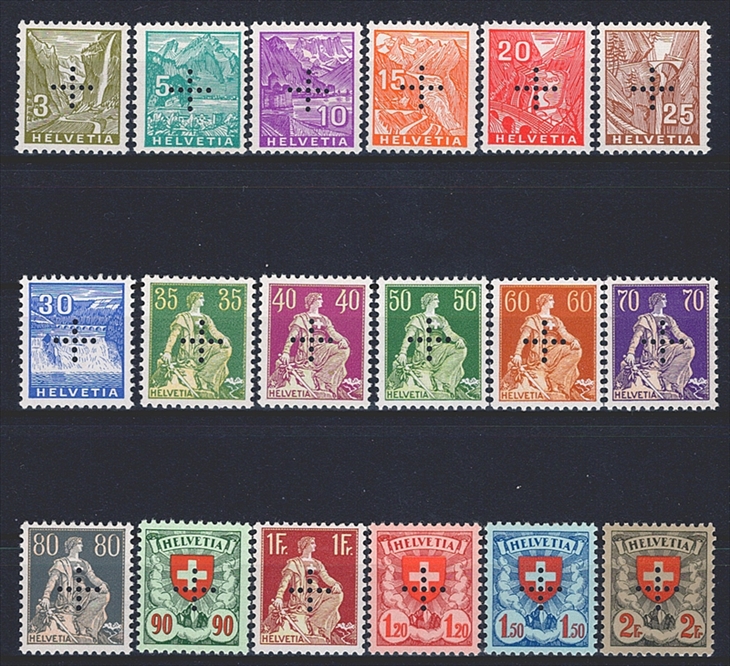 Schweiz, Dienst, Verwaltungsmarken, Nr.1-18, komplette Serie