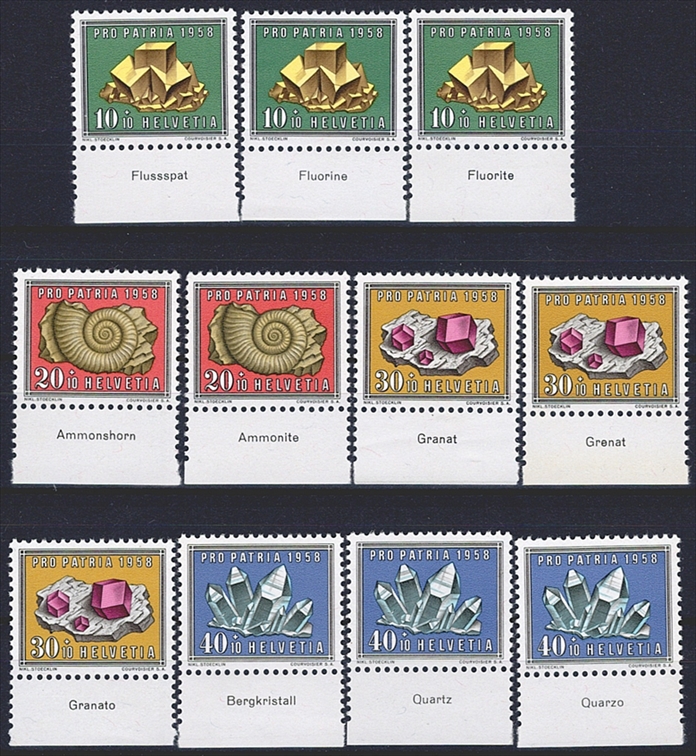 Schweiz, Pro Patria, Nr.87-90, komplette Serie mit TABS (11 Werte)