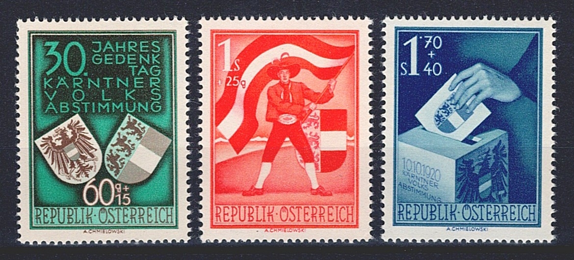 Österreich, Volkabstimmung Kärnten, Nr.952-954, komplette Serie