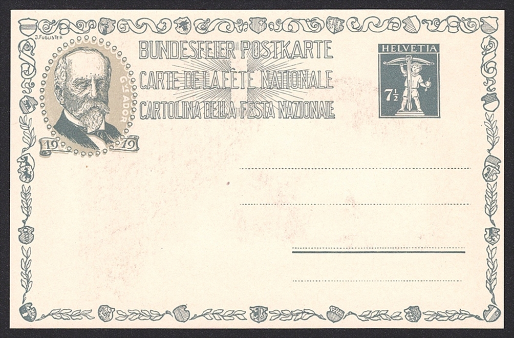 Schweiz, Bundesfeierkarten, 1918, Gottfried Keller, Nr.25-27a, in Originalumschlag, inklusive Beschreibung – Bild 4