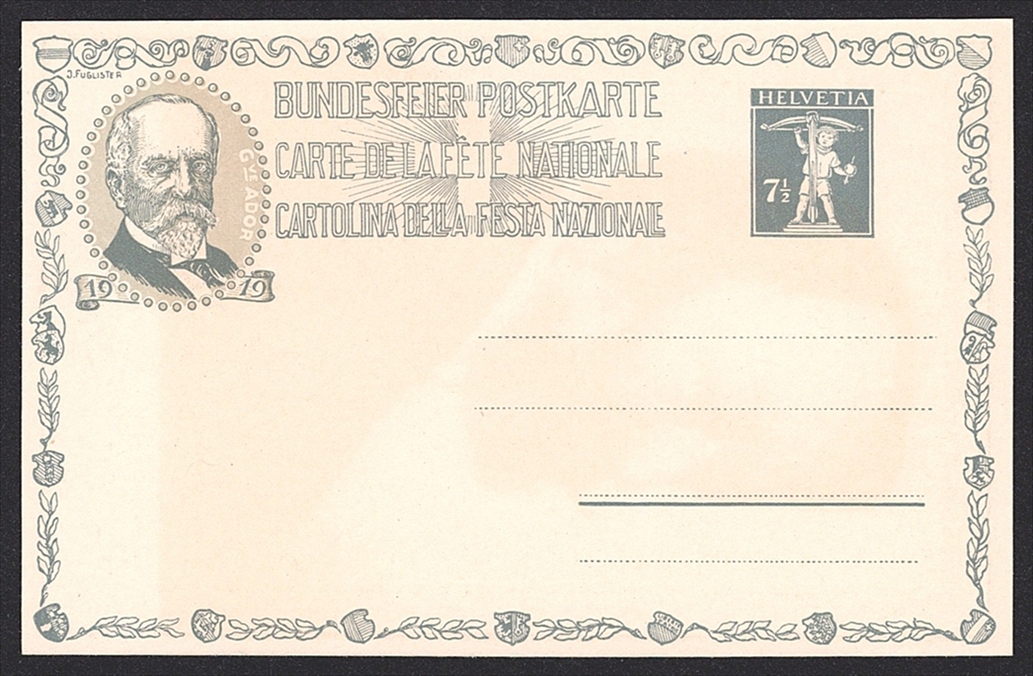 Schweiz, Bundesfeierkarten, 1918, Gottfried Keller, Nr.25-27a, in Originalumschlag, inklusive Beschreibung – Bild 6