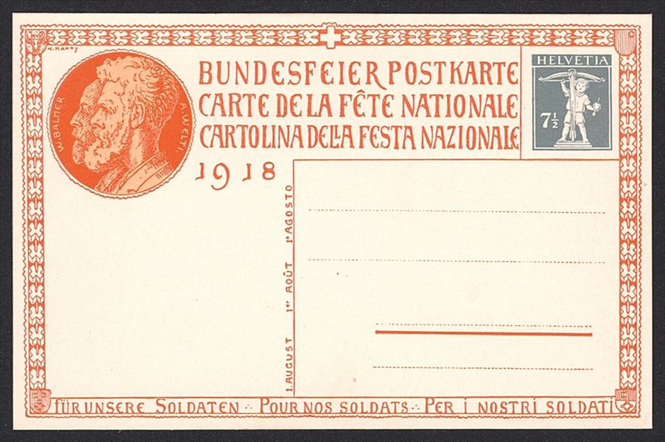 Schweiz, Bundesfeierkarten, 1918, Landsgemeinde, Nr.20-24, in Originalumschlag, inklusive Beschreibung – Bild 6