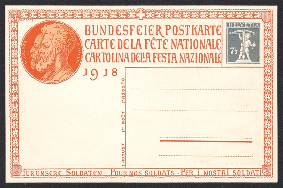 Schweiz, Bundesfeierkarten, 1918, Landsgemeinde, Nr.20-24, in Originalumschlag, inklusive Beschreibung – Bild 8