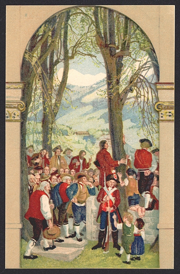 Schweiz, Bundesfeierkarten, 1918, Landsgemeinde, Nr.20-24, in Originalumschlag, inklusive Beschreibung – Bild 9