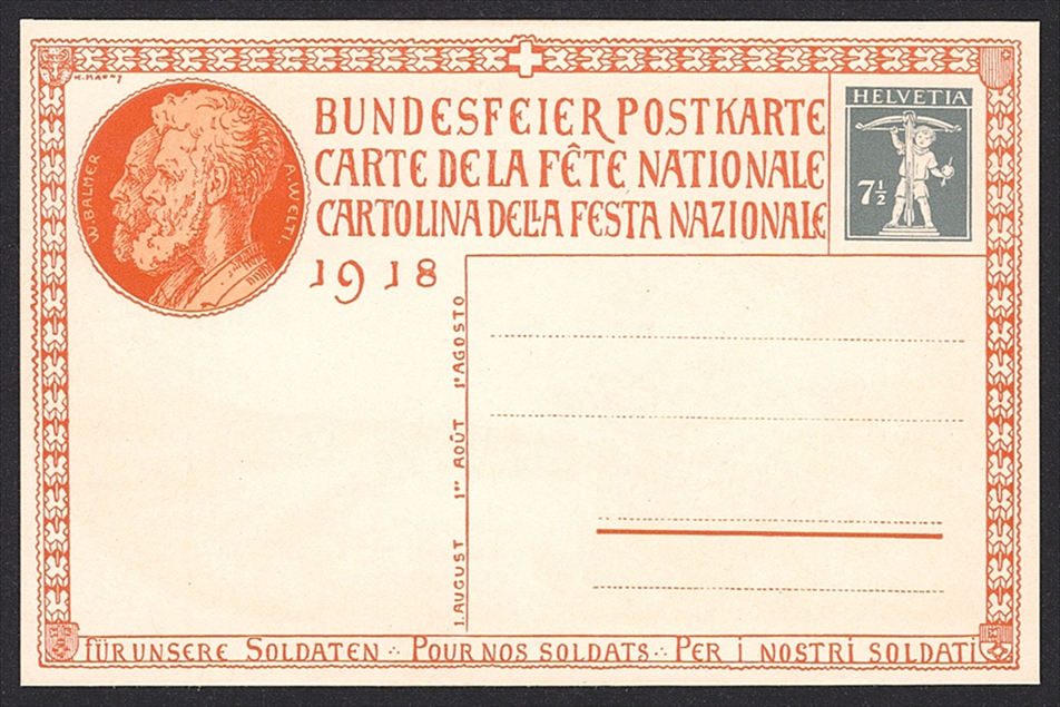 Schweiz, Bundesfeierkarten, 1918, Landsgemeinde, Nr.20-24, in Originalumschlag, inklusive Beschreibung – Bild 12