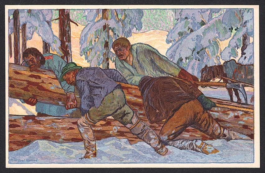 Schweiz, Bundesfeierkarten, 1920, Nr.30, Holzfäller – Bild 2