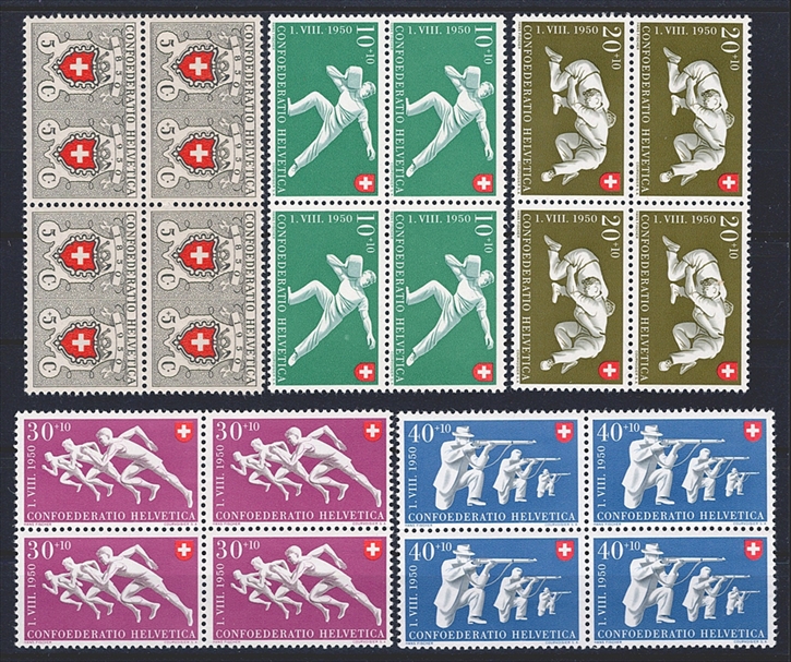 Schweiz, Pro Patria, 46-50, im Viererblock