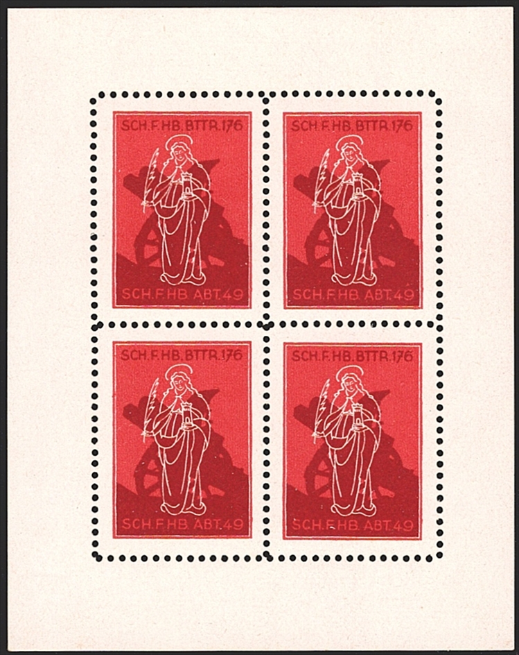 Schweiz, Soldatenmarken, Artillerie, Sch.F.Hb.Bttr.176, Nr.344, gezähntes Bögli