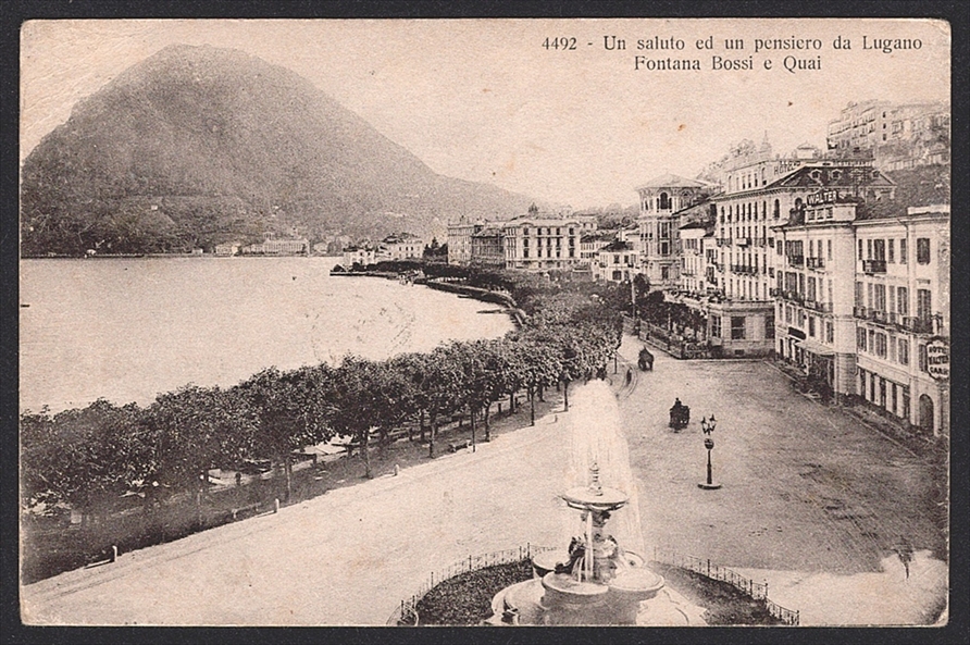 Ansichtskarten Schweiz, LUGANO Fontana Bossi, 1910