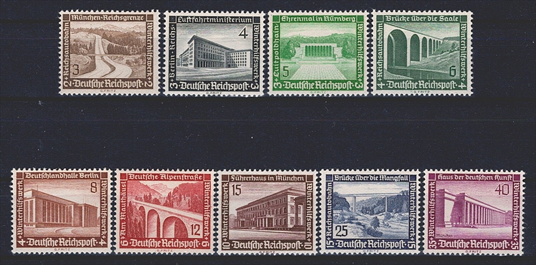 Deutschland, Deutsches Reich, Winterhilfswerk, 1936, Nr.634-642, komplette Serie