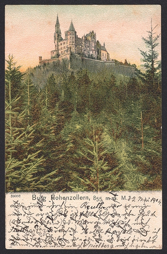 Lithographien Deutschland, BURG HOHENZOLLERN, Farblitho, 1904