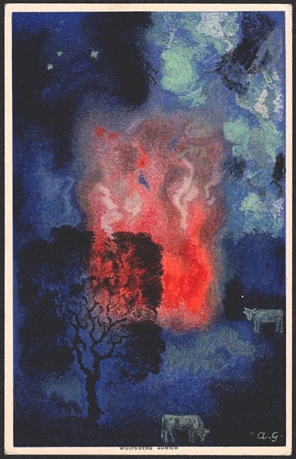 Schweiz, Bundesfeierkarten, 1923, Augustfeuer, Nr.38, gestempelt SCHLEITHEIM – Bild 2