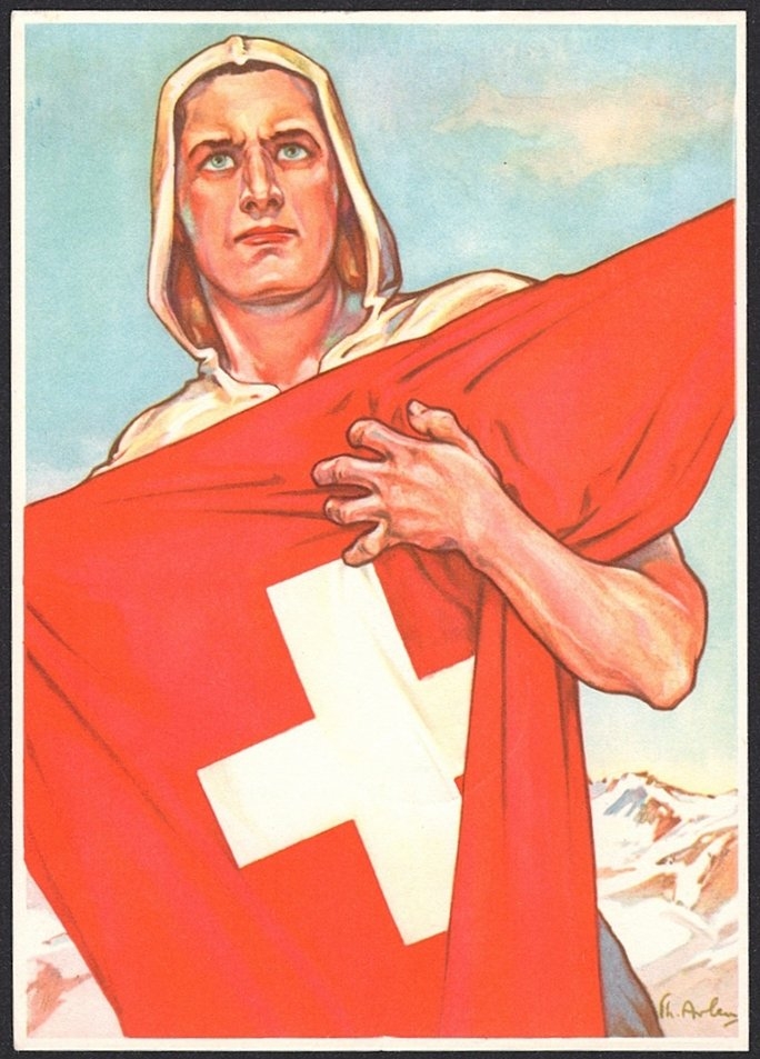 Schweiz, Bundesfeierkarten, 1941, Nr.72 SS, Eidgenosse, gestempelt 1.VIII – Bild 2