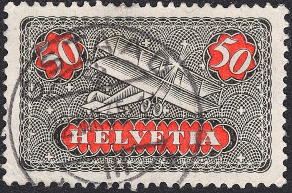 Schweiz, Flugpost, Nr.9, Flugzeug, GSTAAD