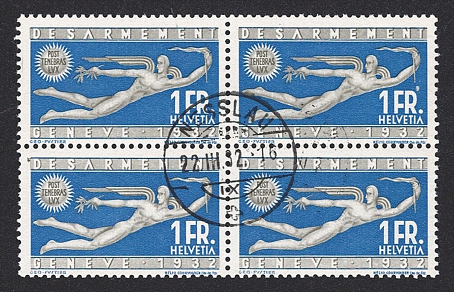 Schweiz, Freimarken, Nr.190, im Viererblock, NESSLAU