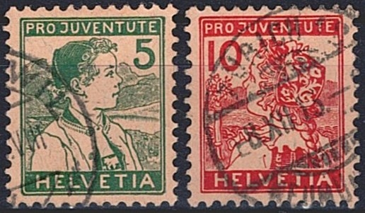 Schweiz, Pro Juventute, Nr.2-3, komplette Serie, sauber gestempelt